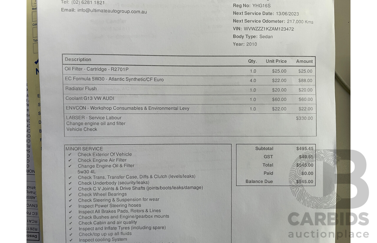 6/2010 Volkswagen Jetta 103 TDI 1KM MY10 4d Sedan White 2.0L