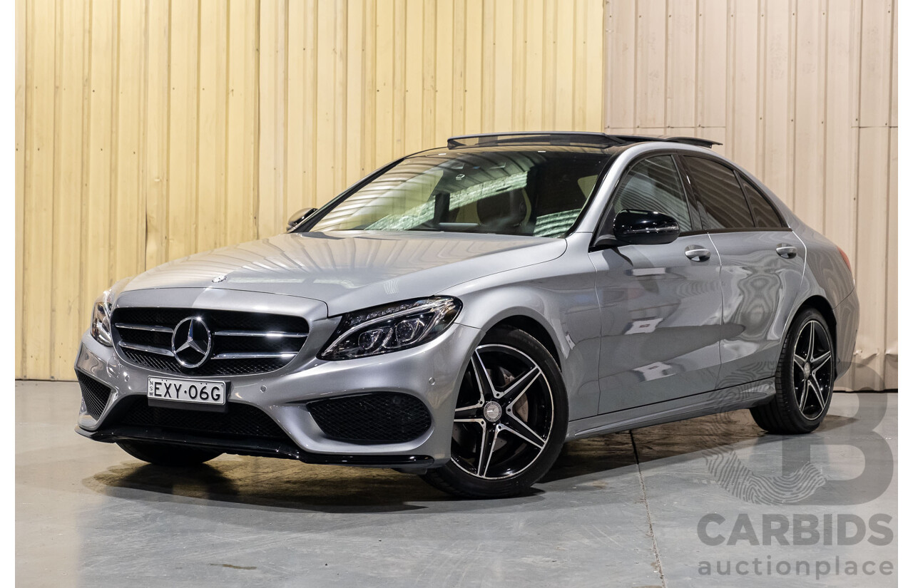 4/2016 Mercedes-Benz C200 AMG Line W205 MY16 4d Sedan Palladium Silver Metallic 2.0L Turbo Petrol