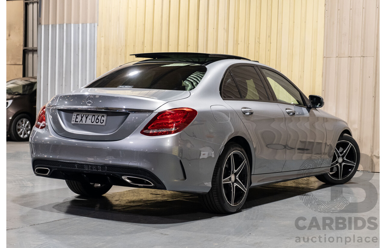 4/2016 Mercedes-Benz C200 AMG Line W205 MY16 4d Sedan Palladium Silver Metallic 2.0L Turbo Petrol
