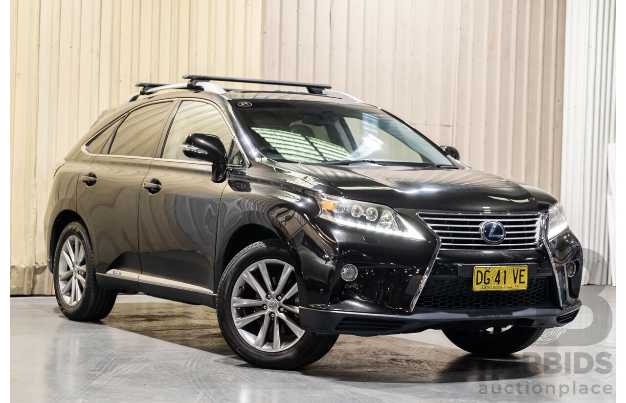 4/2013 Lexus RX450h Sports Luxury GYL15R MY12 4d Wagon Black 3.5L V6 Hybrid