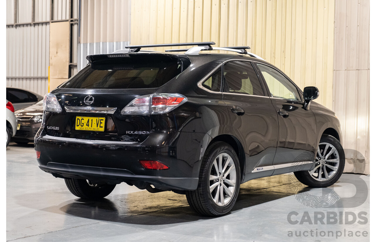 4/2013 Lexus RX450h Sports Luxury GYL15R MY12 4d Wagon Black 3.5L V6 Hybrid