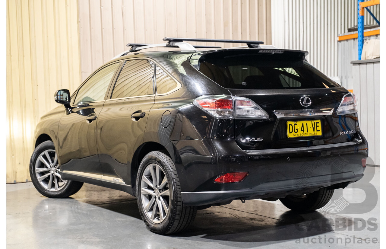4/2013 Lexus RX450h Sports Luxury GYL15R MY12 4d Wagon Black 3.5L V6 Hybrid
