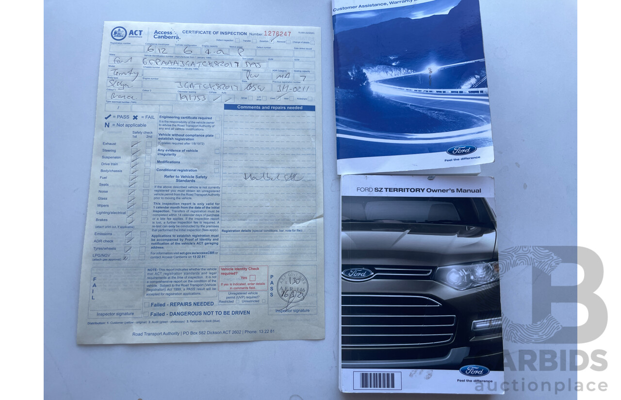 6/2012 Ford Territory TX (rwd) SZ 4d Wagon Brown 4.0L