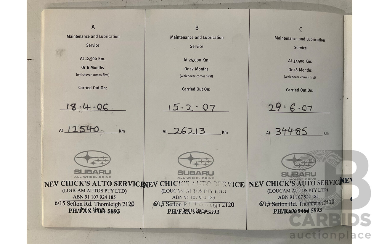 10/2005 Subaru Outback 3.0R Premium MY05 4d Wagon White 3.0L