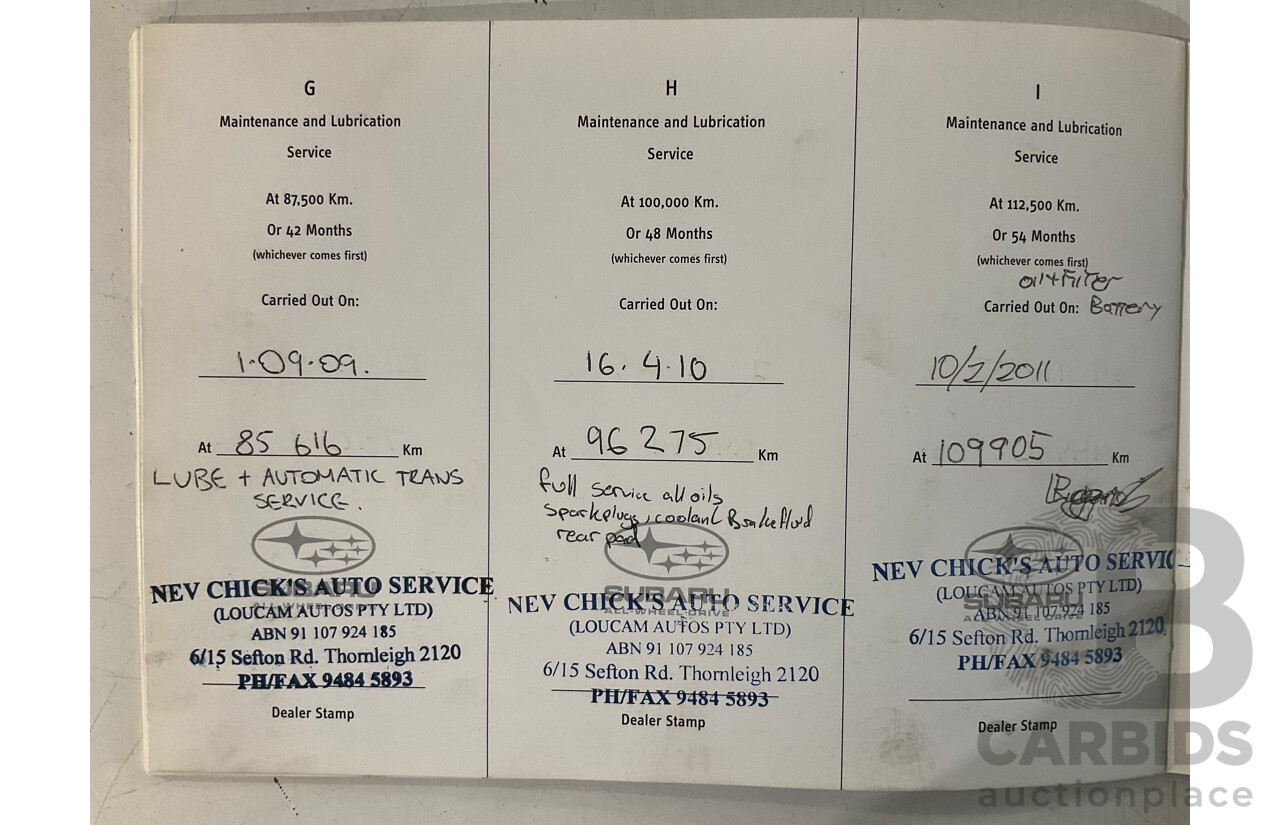 10/2005 Subaru Outback 3.0R Premium MY05 4d Wagon White 3.0L