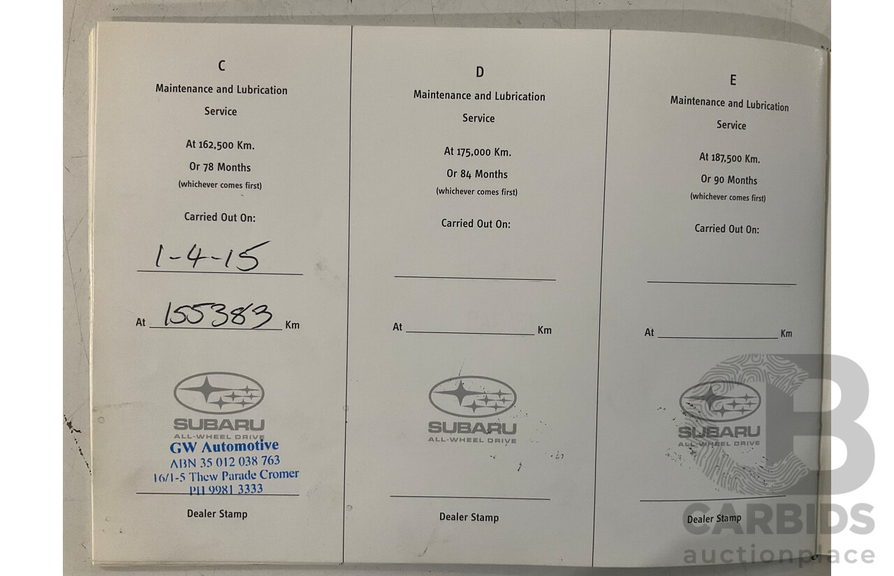 10/2005 Subaru Outback 3.0R Premium MY05 4d Wagon White 3.0L