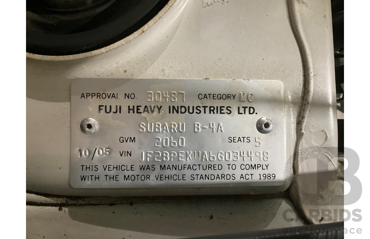 10/2005 Subaru Outback 3.0R Premium MY05 4d Wagon White 3.0L