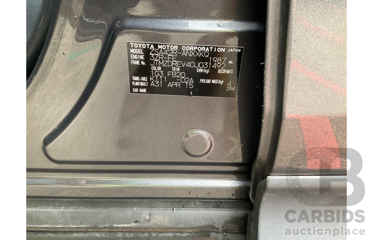 4/2015 Toyota RAV4 GX ZSA42R MY14 UPGRADE 4d Wagon Metallic Grey 2.0L