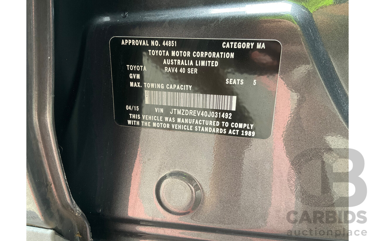 4/2015 Toyota RAV4 GX ZSA42R MY14 UPGRADE 4d Wagon Metallic Grey 2.0L