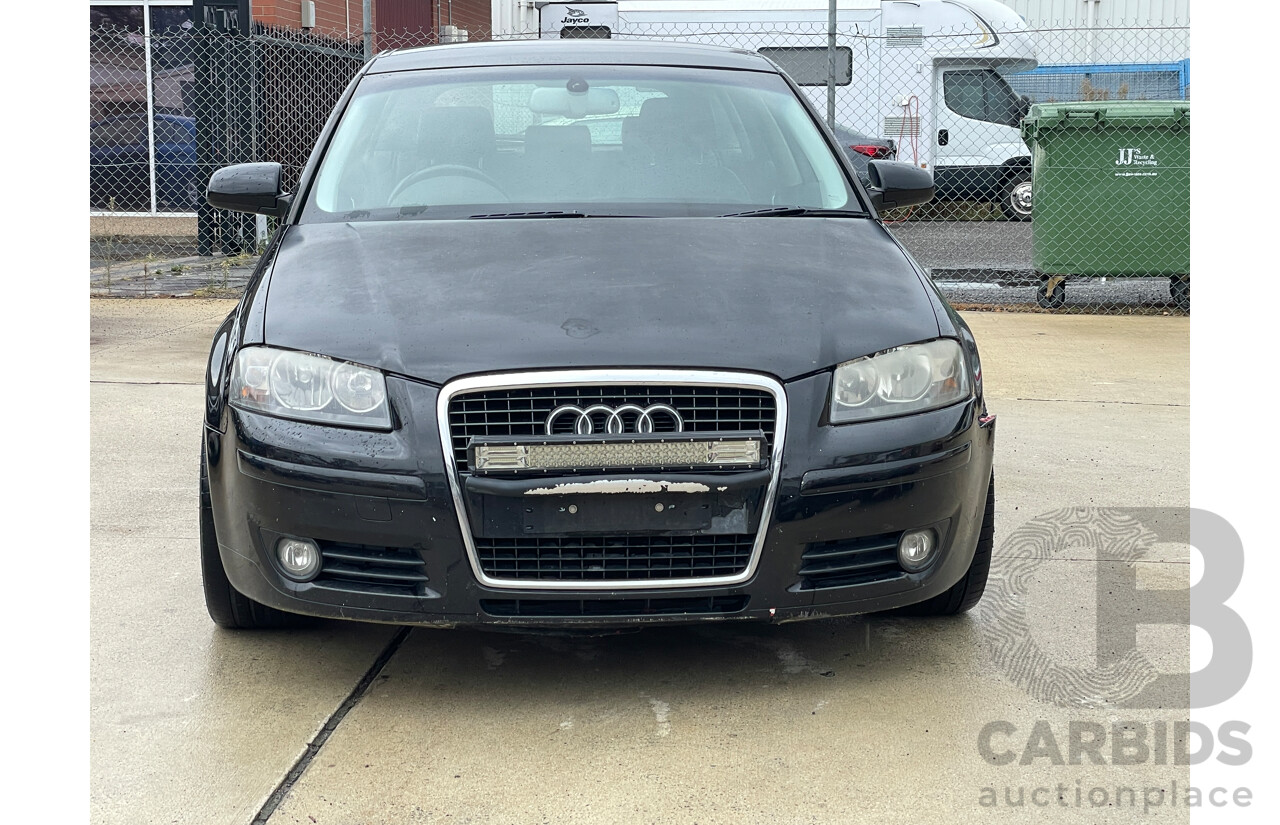 4/2006 Audi A3 Sportback 2.0 FSI Ambition 8P 5d Hatchback Black 2.0L