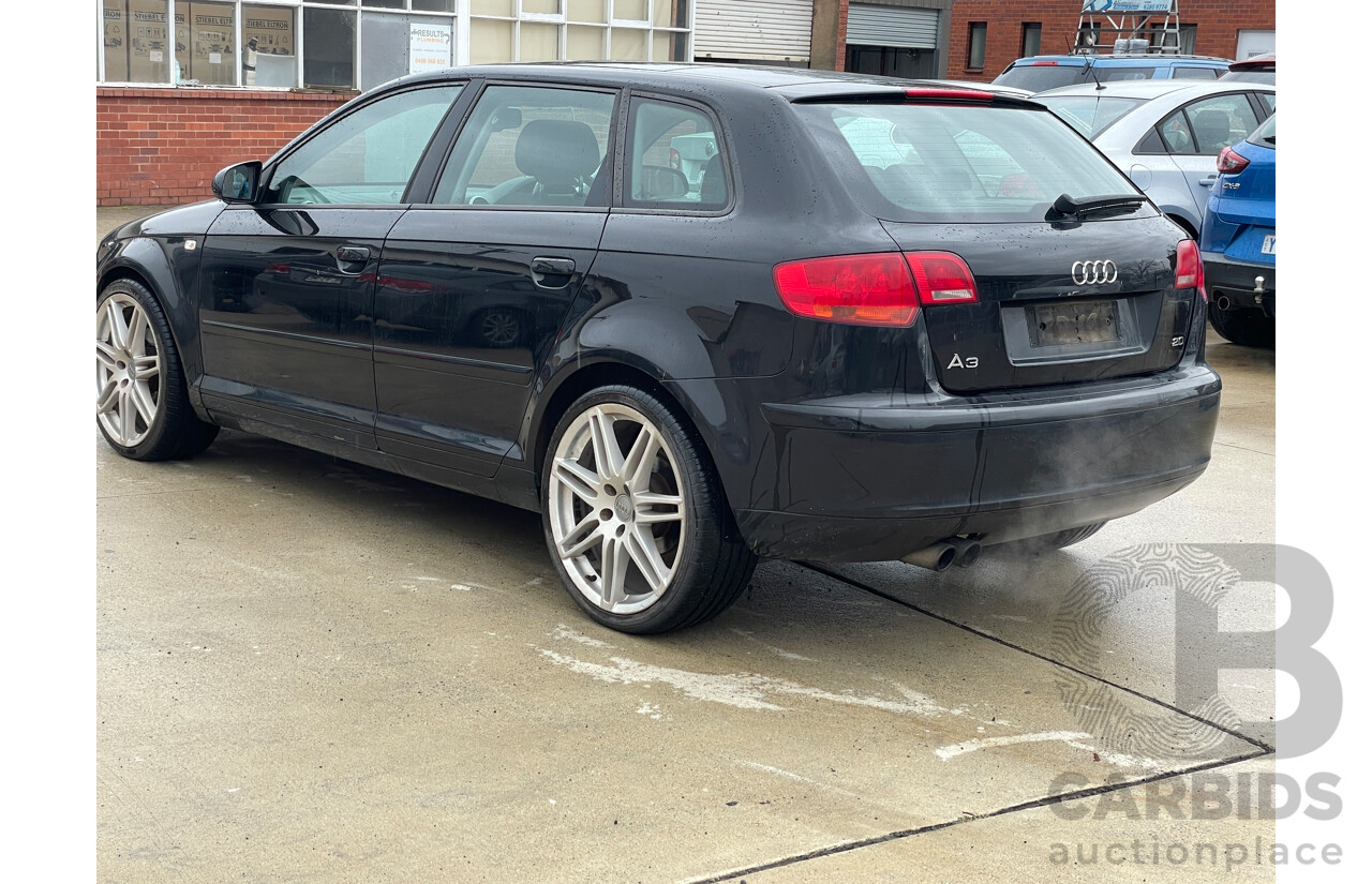 4/2006 Audi A3 Sportback 2.0 FSI Ambition 8P 5d Hatchback Black 2.0L