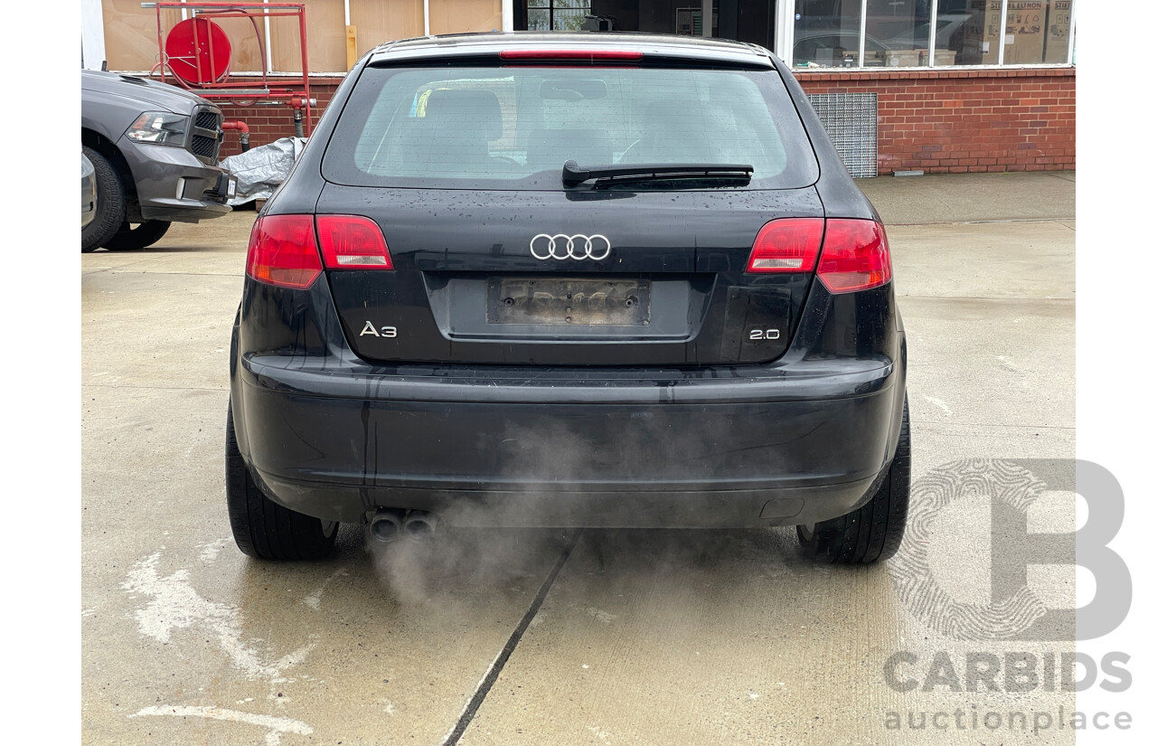 4/2006 Audi A3 Sportback 2.0 FSI Ambition 8P 5d Hatchback Black 2.0L