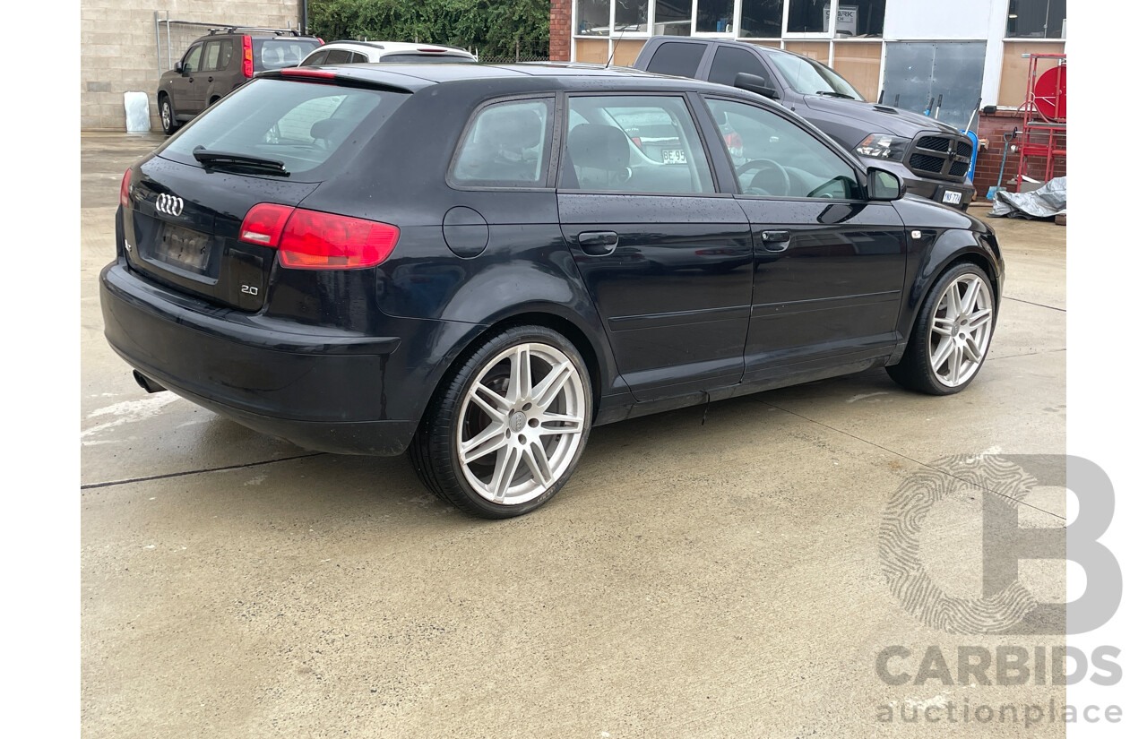 4/2006 Audi A3 Sportback 2.0 FSI Ambition 8P 5d Hatchback Black 2.0L