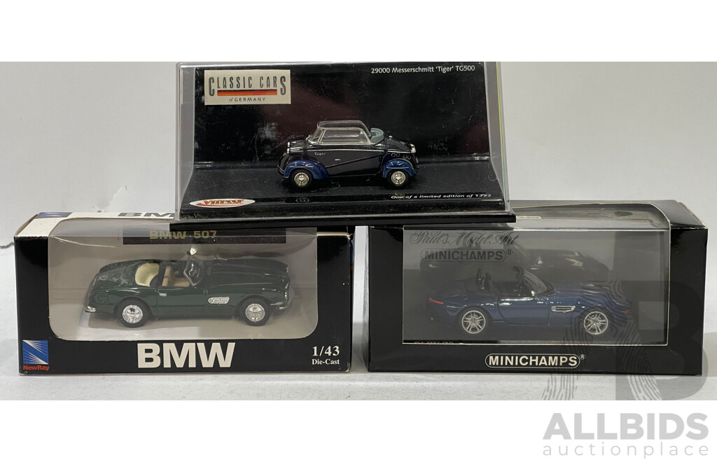 Classic German Diecast Collectable Cars - Lot of 3 - 1/43 Scale