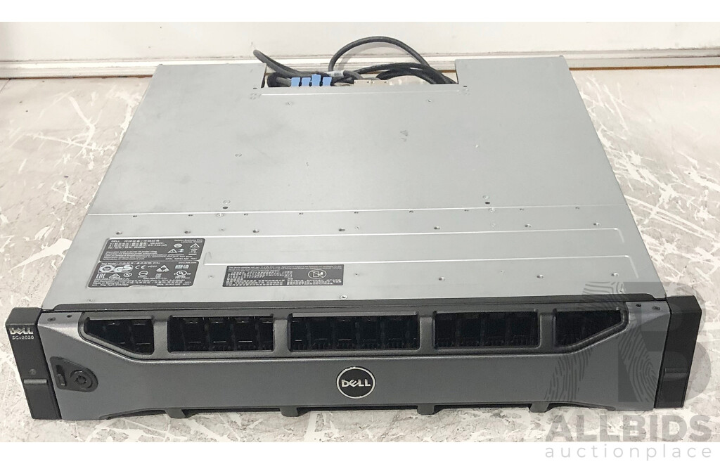 Dell SCv2020 (E10J) 24-Bay Hard Drive Array (28.8TB Installed) with Controller Modules