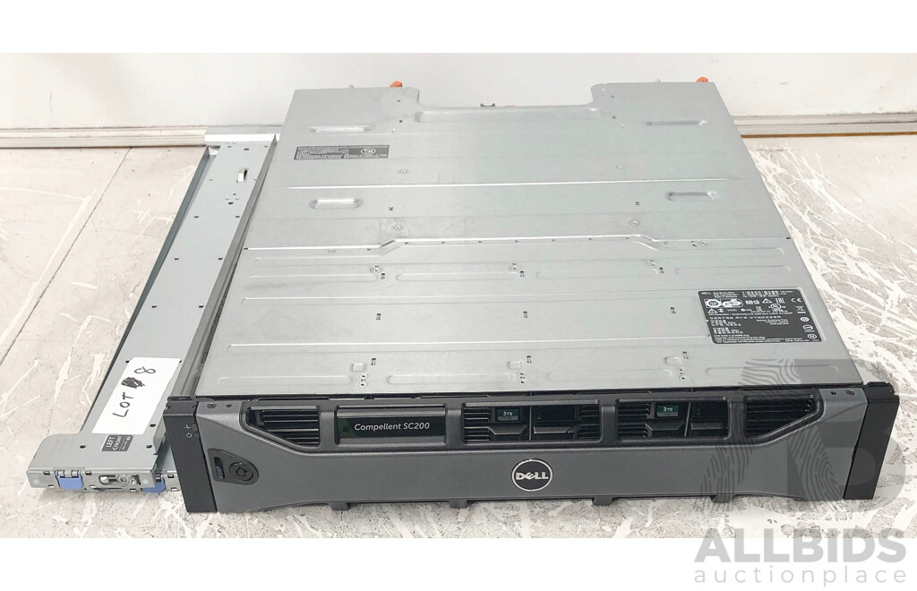 Dell (E03J) Compellant SC200 12-Bay SAS Hard Drive Array (36TB Installed) with Controller Modules