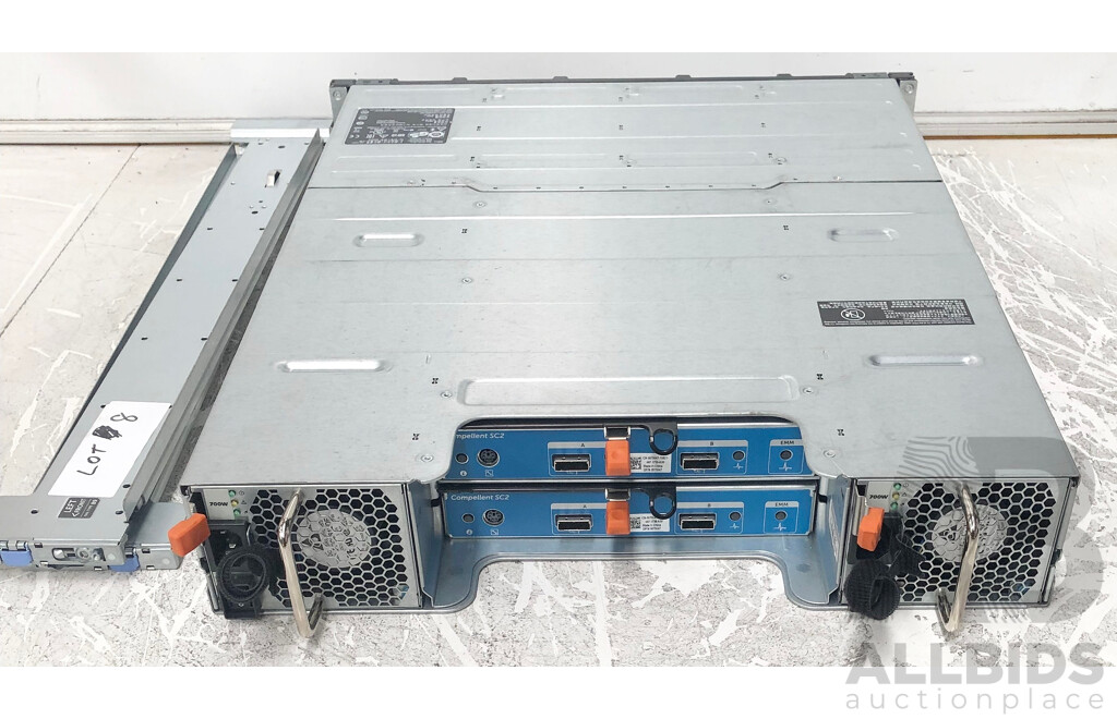 Dell (E03J) Compellant SC200 12-Bay SAS Hard Drive Array (36TB Installed) with Controller Modules