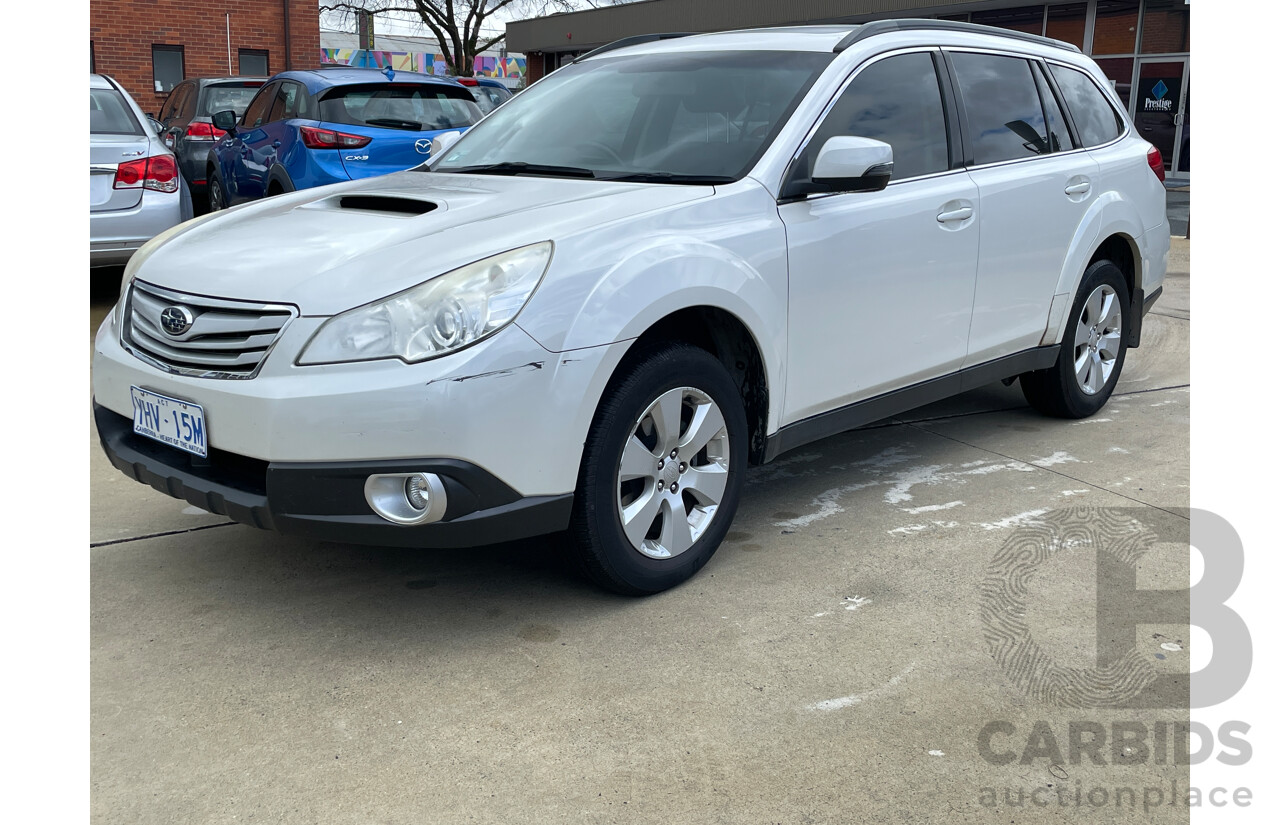 2/2012 Subaru Outback 2.0D Premium MY12 4d Wagon White 2.0L