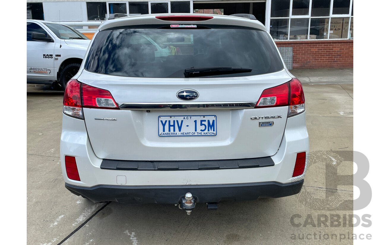 2/2012 Subaru Outback 2.0D Premium MY12 4d Wagon White 2.0L