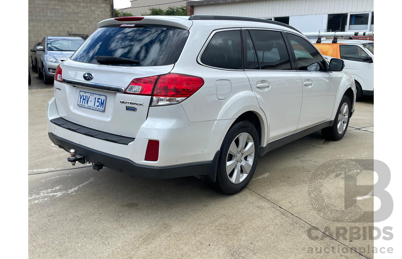2/2012 Subaru Outback 2.0D Premium MY12 4d Wagon White 2.0L