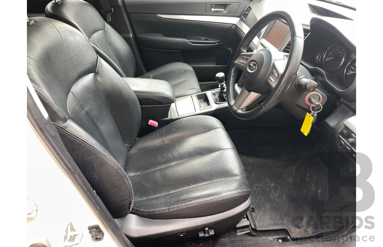 2/2012 Subaru Outback 2.0D Premium MY12 4d Wagon White 2.0L