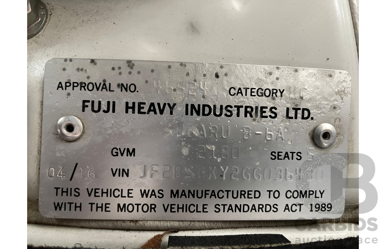 4/2016 Subaru Outback 2.0D Premium MY15 4d Wagon White 2.0L