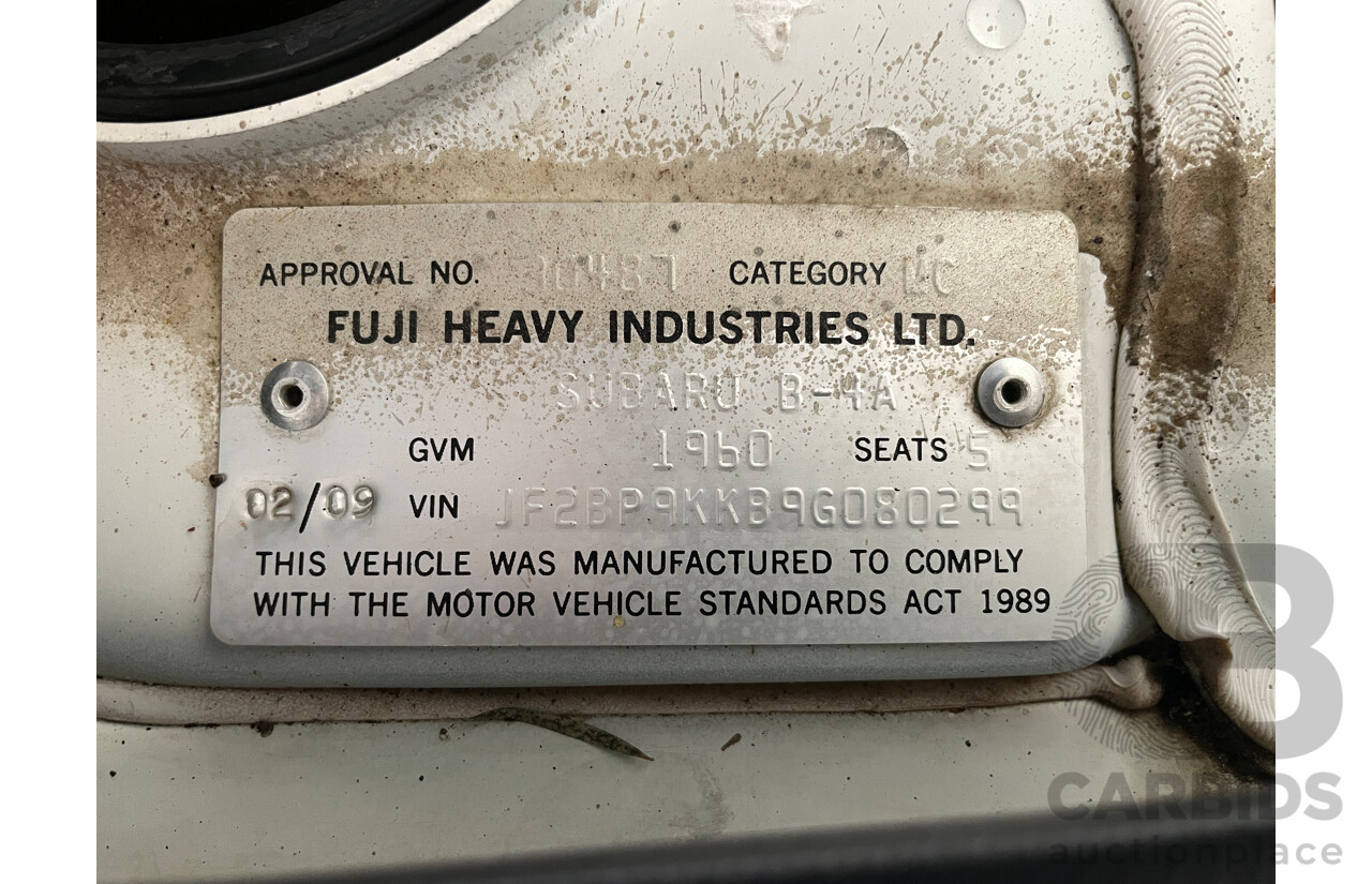 02/2009 Subaru Outback 2.5i MY09 4d Wagon White 2.5L