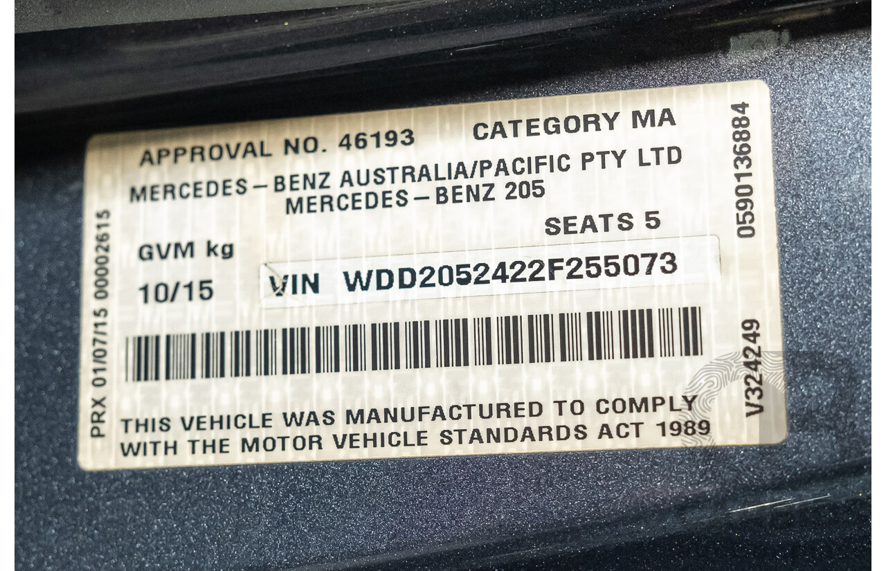 1/2015 Mercedes-Benz C200 Estate AMG Line W205 MY16 4d Wagon Tenorite Grey Metallic Turbo 2.0L