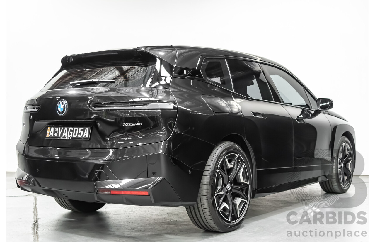 08/2022 BMW iX xDrive40 Sport (AWD) I20 4d Wagon Black - Dedicated Electric