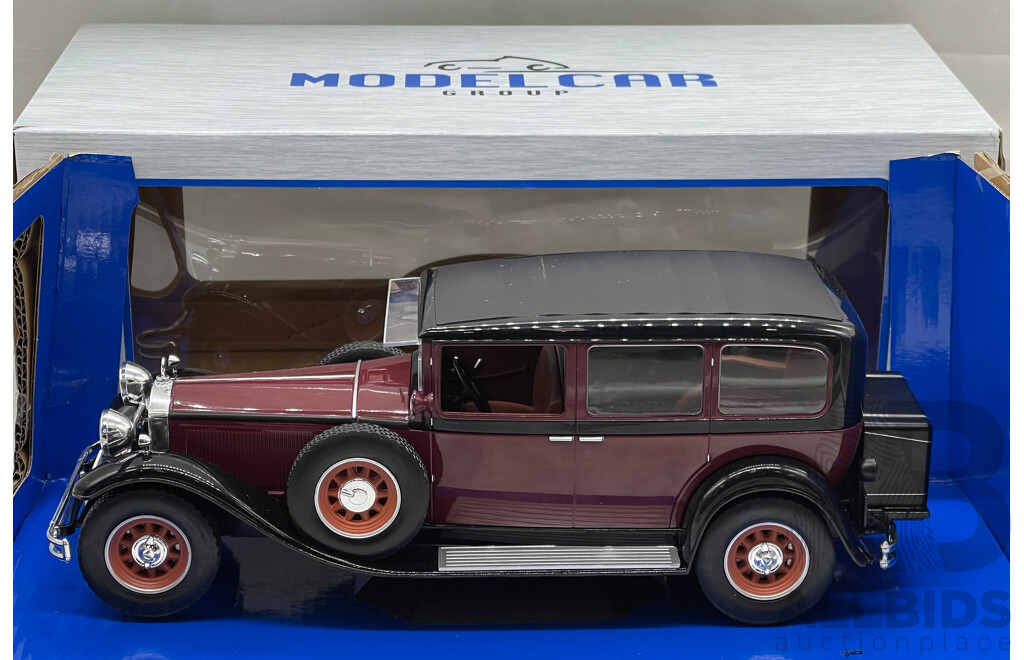 MCG 1928 Mercedes Benz Nürburg 460 Dark Red, Black 1:18 Scale - New