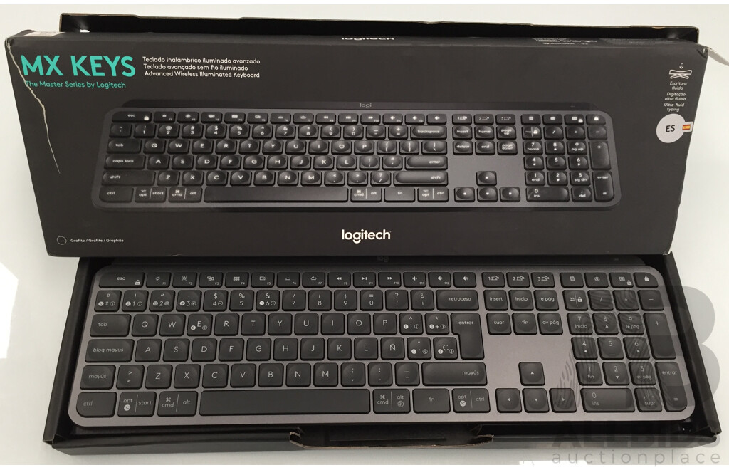Logitech MX Keys Advanced Wireless Illuminated Keyboard (Spanish Layout, Graphite) - ORP $178.00