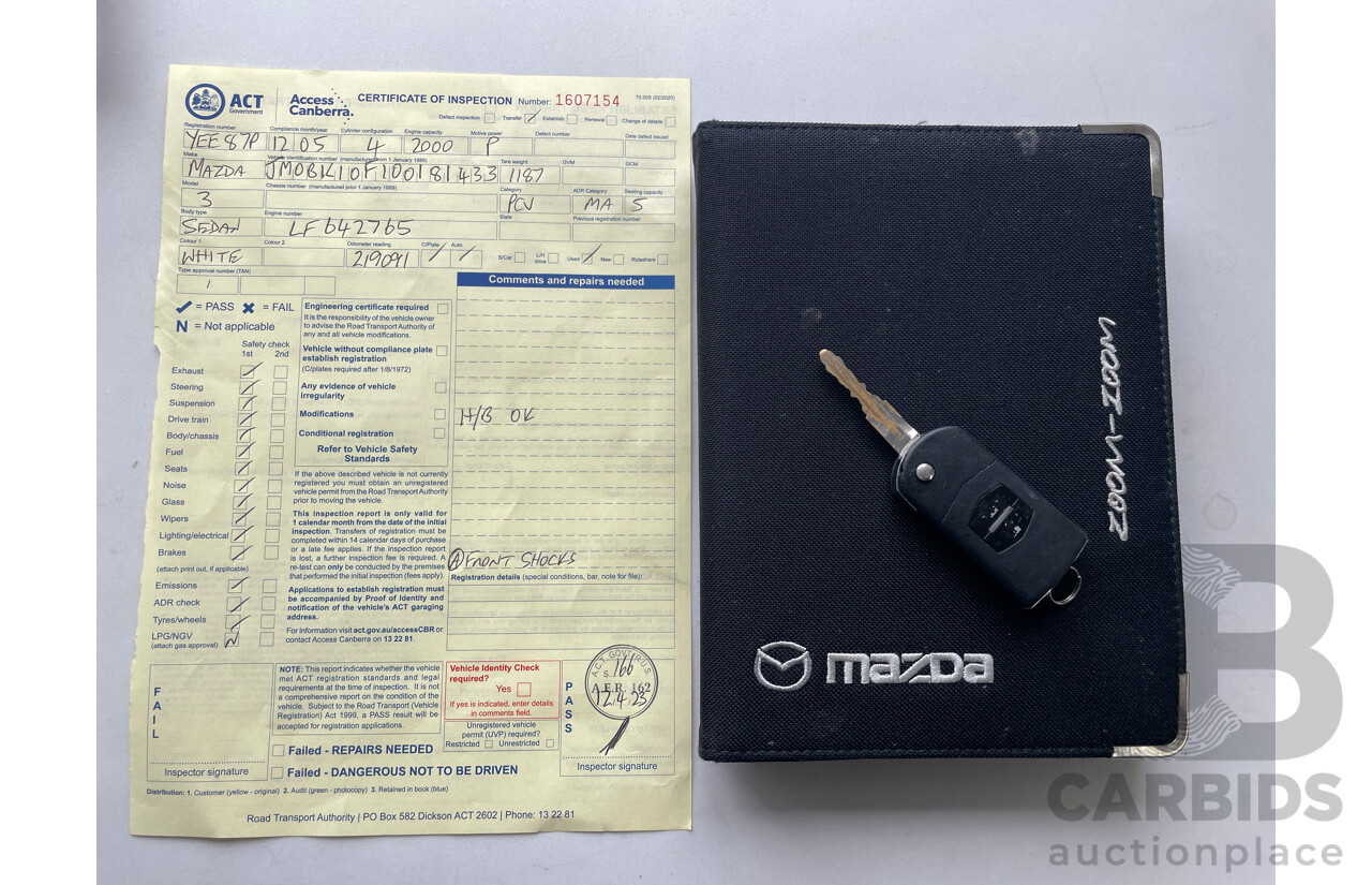 12/2005 Mazda Mazda3 MAXX Sport BK 5d Hatchback White 2.0L