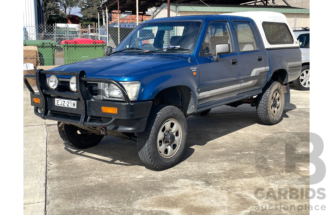 7/1992 Toyota Hilux SR5 (4x4) LN107R Dual Cab P/Up Blue 2.8L