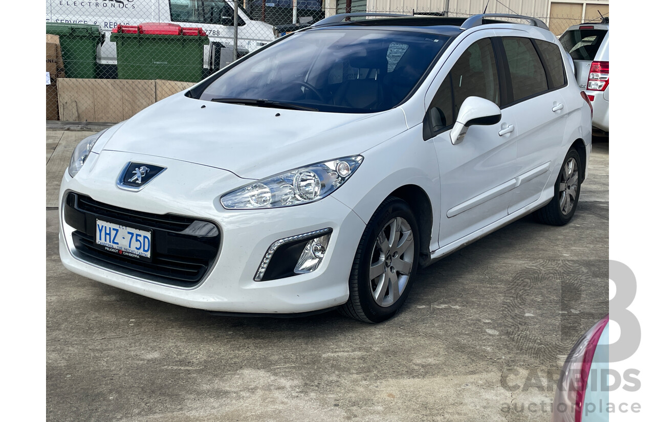 5/2012 Peugeot 308 Active Touring Turbo  4d Wagon White 1.6L