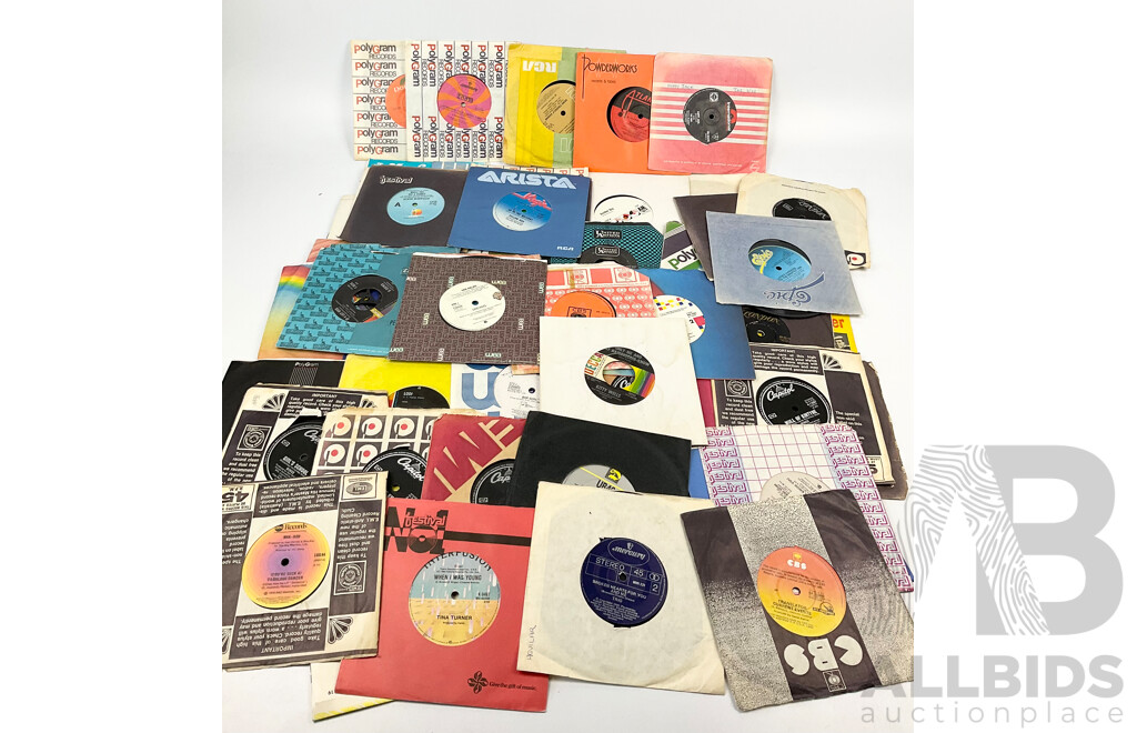 Large Collection Vinyl Seven Inch Singles, Mostly Great Hits and Misses of the 1960s and 1970s