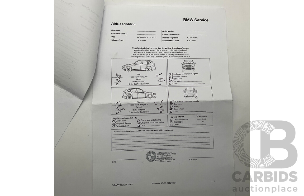11/2013 BMW X3 X-drive 20d M-Sport F25 MY13 4d Wagon White Turbo Diesel 2.0L