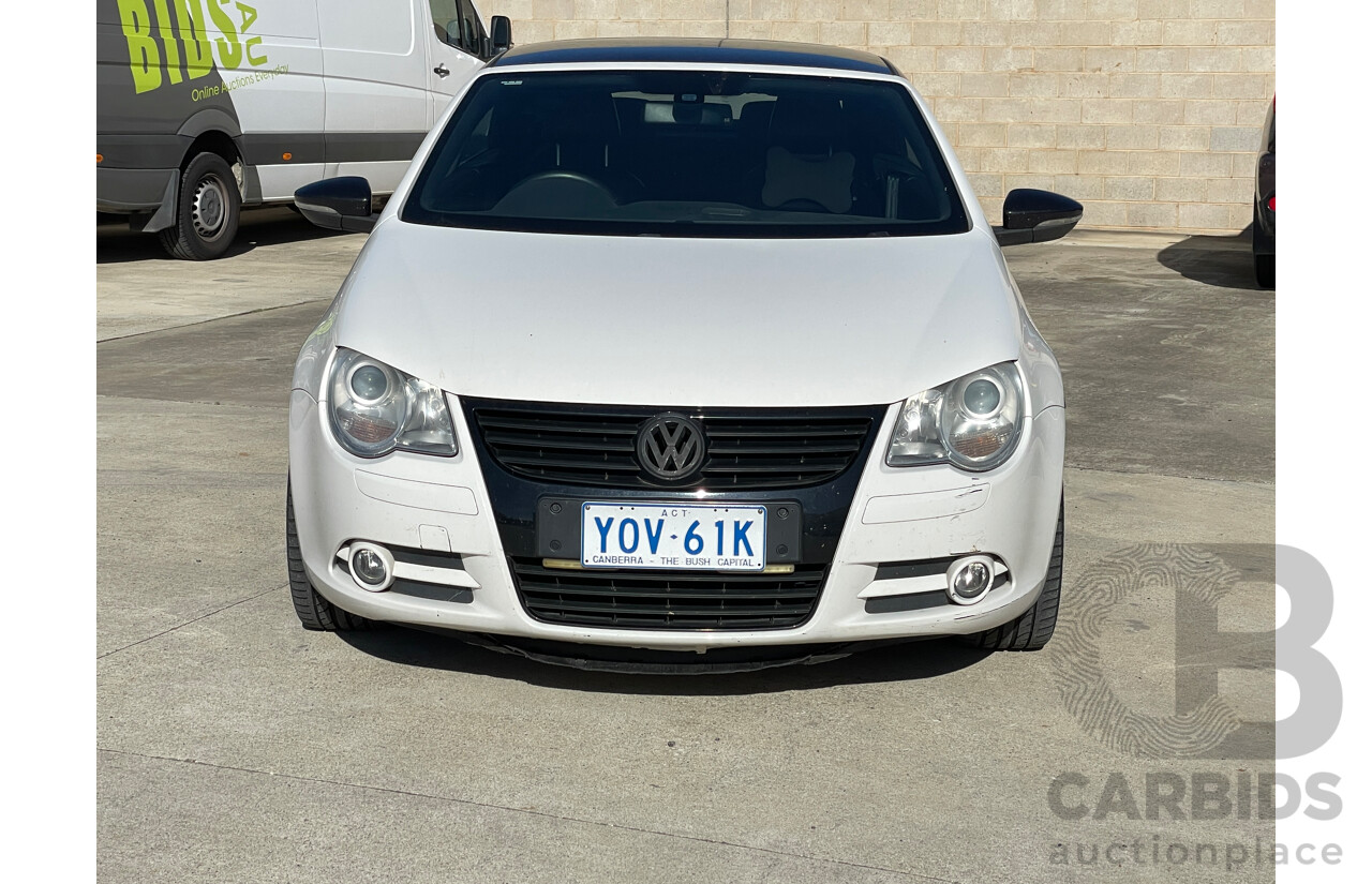 1/2010 Volkswagen EOS 103 TDI 1F MY09 UPGRADE 2d Convertible White 2.0L