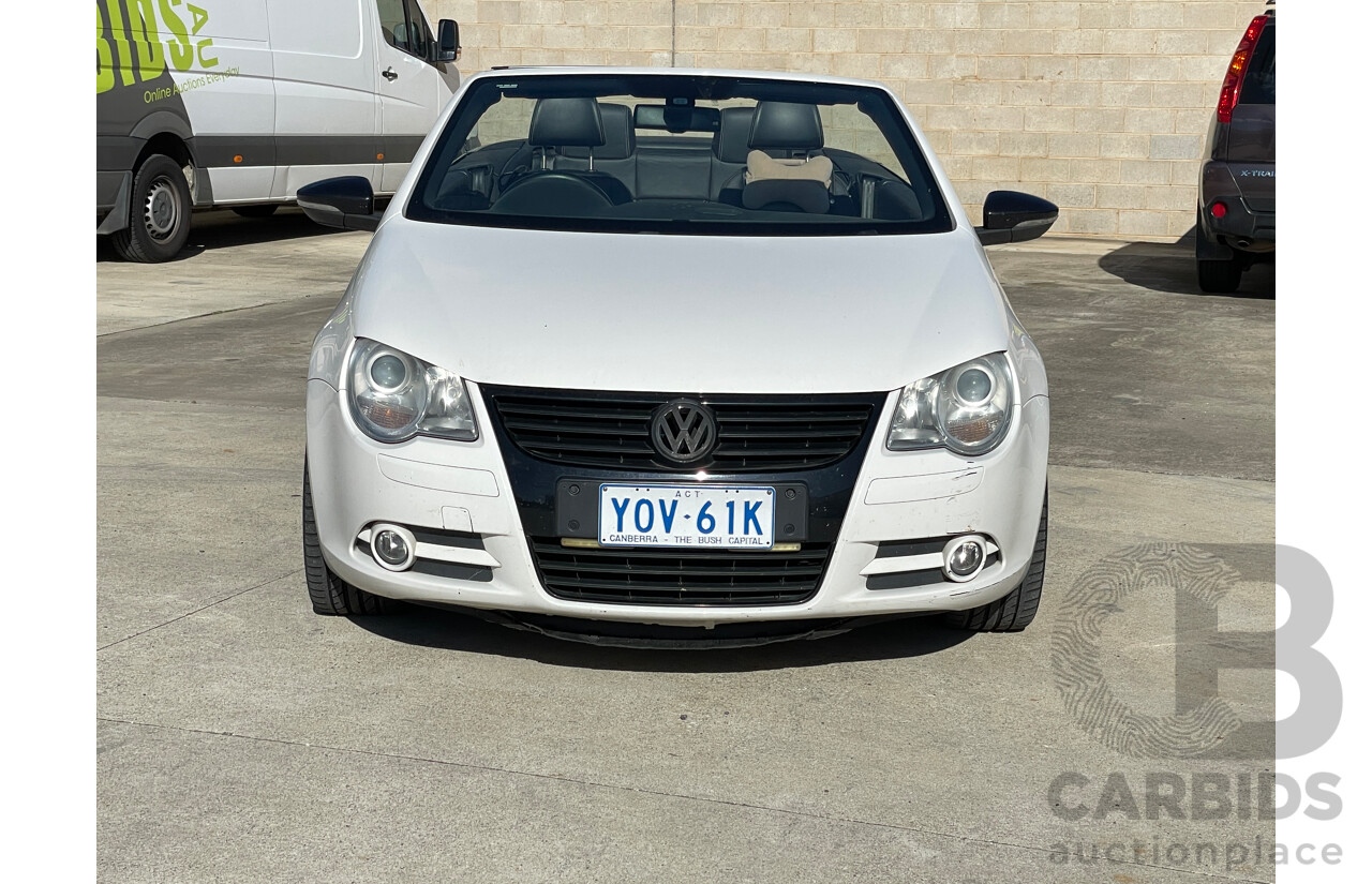 1/2010 Volkswagen EOS 103 TDI 1F MY09 UPGRADE 2d Convertible White 2.0L