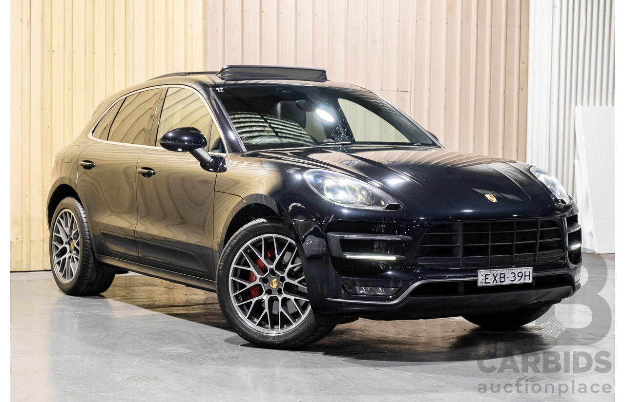 6/2015 Porsche Macan Turbo MY15 4d Wagon Metallic Black/Blue Turbo 3.6L V6