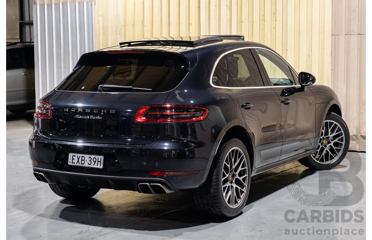 6/2015 Porsche Macan Turbo MY15 4d Wagon Metallic Black/Blue Turbo 3.6L V6