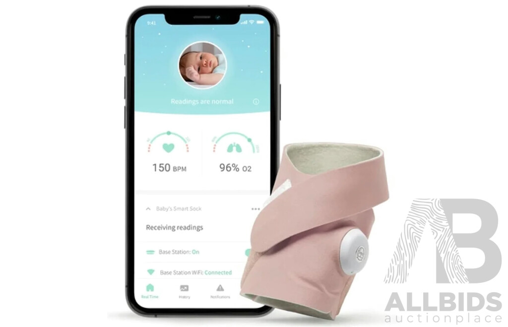 OWLET (BMZ6N20BBYG) Smark Sock 3rd Generation Baby Monitor (Dusty Rose) - ORP $449.99