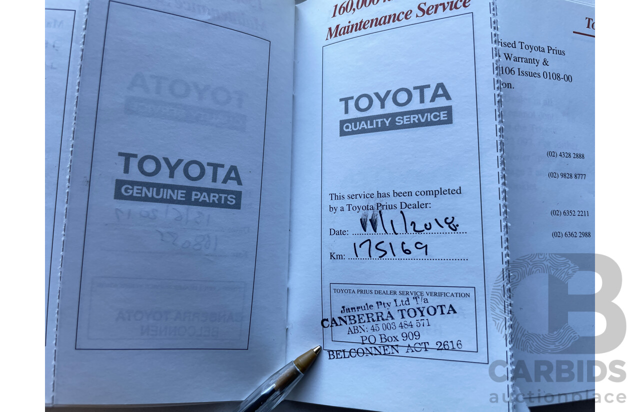 7/2004 Toyota Prius Hybrid NHW20R 5d Hatchback Green 1.5L