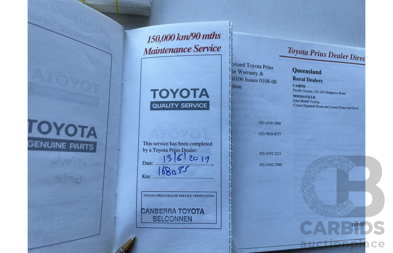 7/2004 Toyota Prius Hybrid NHW20R 5d Hatchback Green 1.5L