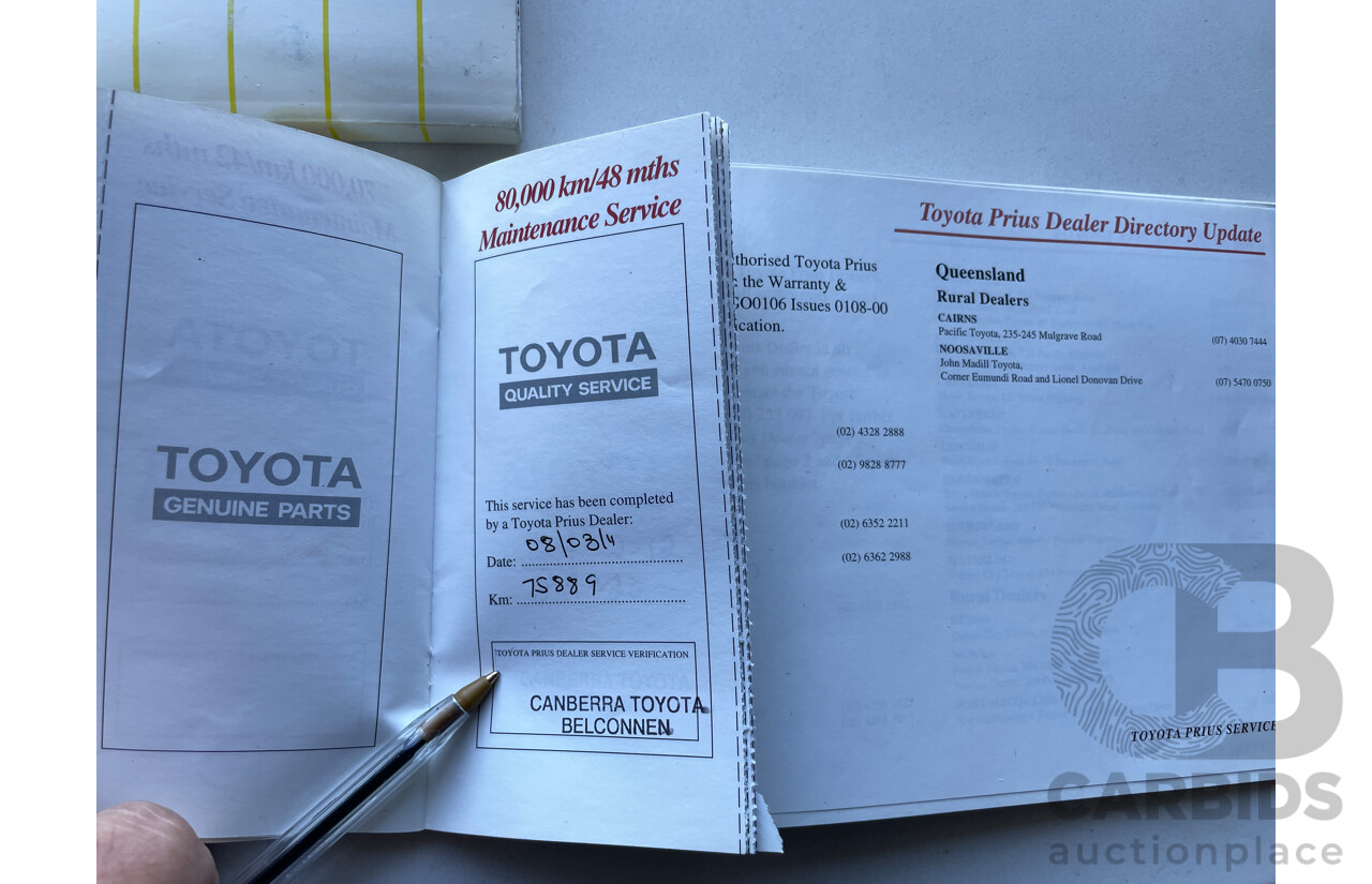 7/2004 Toyota Prius Hybrid NHW20R 5d Hatchback Green 1.5L