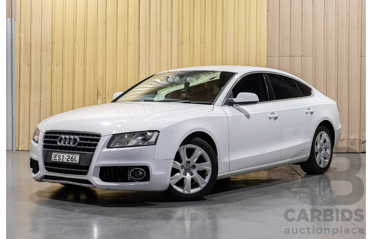 6/2011 Audi A5 Sportback 2.0 TFSI 8T MY11 5d Hatchback White Turbo 2.0L