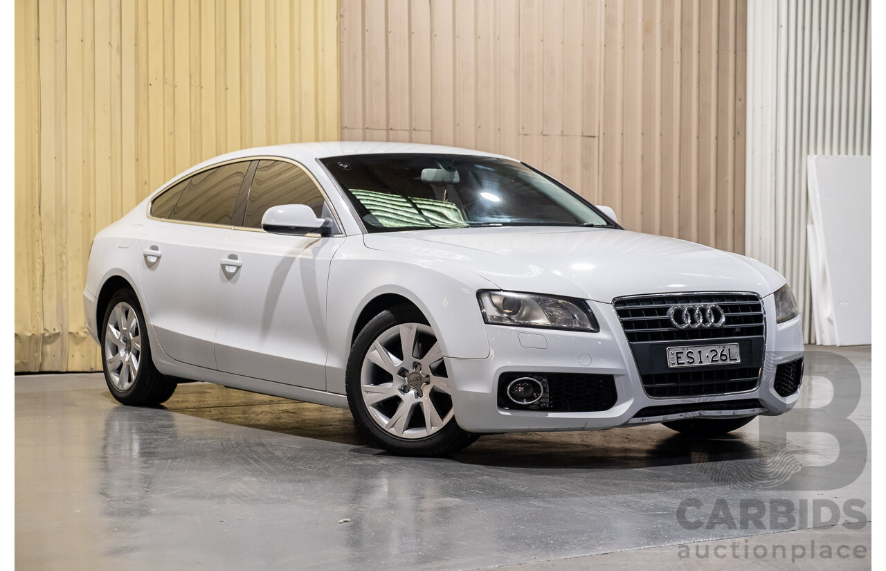 6/2011 Audi A5 Sportback 2.0 TFSI 8T MY11 5d Hatchback White Turbo 2.0L