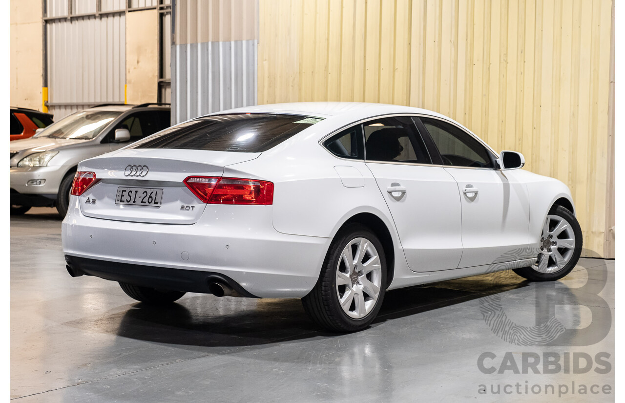 6/2011 Audi A5 Sportback 2.0 TFSI 8T MY11 5d Hatchback White Turbo 2.0L