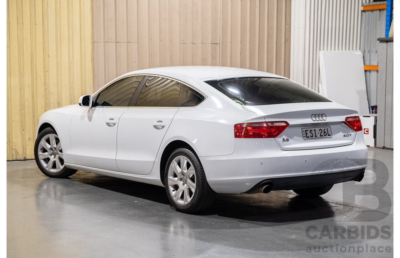 6/2011 Audi A5 Sportback 2.0 TFSI 8T MY11 5d Hatchback White Turbo 2.0L
