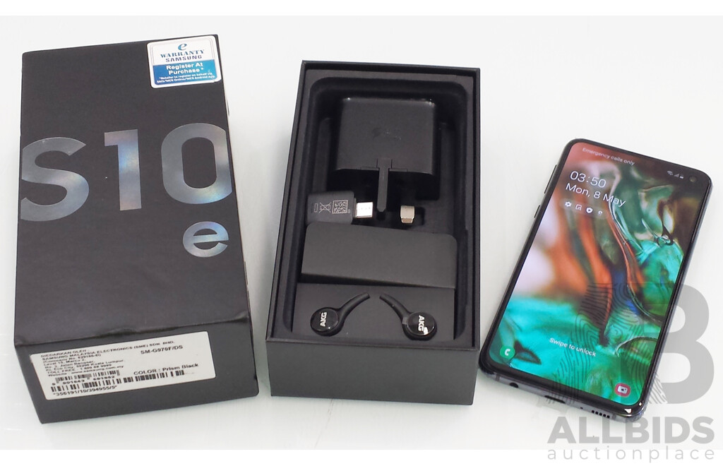 Samsung (SM-G970F/DS) Galaxy S10e Dual SIM Smart Phone - Black - Ex Display