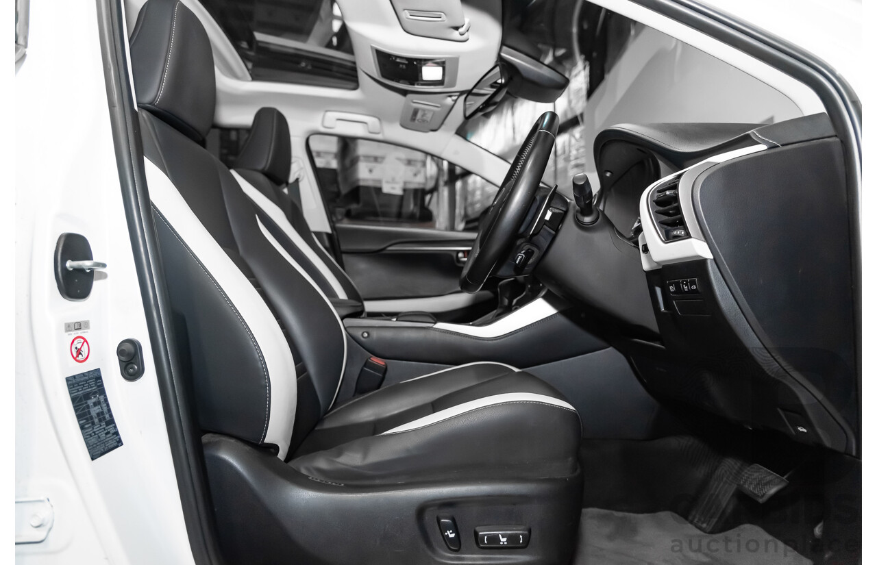 1/2018 Lexus Nx300 Luxury (fwd) AYZ10R 4d Wagon White 2.0L